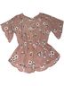 Sienna Sky 100% Polyester Floral Pink Short Sleeve Blouse Size L - photo 1