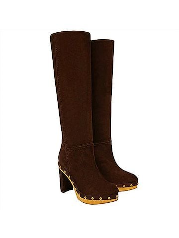 Veronica Beard Women's Glendale Suede Clog Knee Boots (view 2)