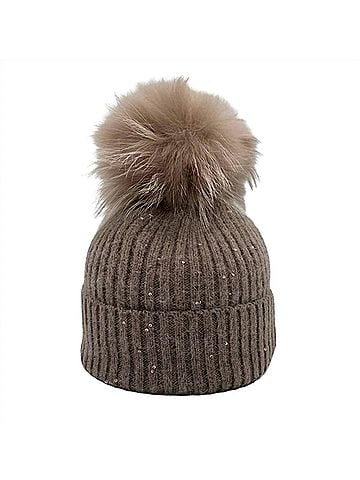 Linda Richards Women's Sequin Detail Pom Hat (view 1)
