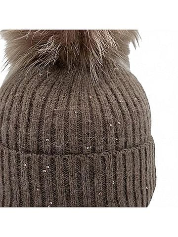 Linda Richards Women's Sequin Detail Pom Hat (view 2)