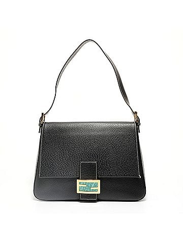 Fendi Fendi Mamma Bucket Leather Shoulder Bag, Black (view 1)