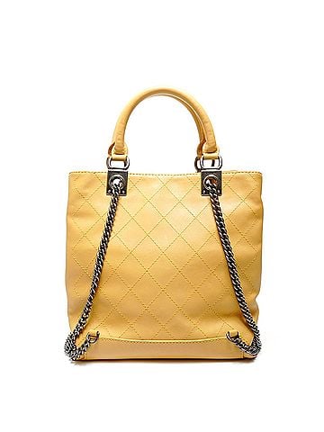 Chanel Chanel CHANEL Gunmetal 2-Way Handbag Yellow (view 2)