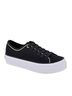 Andrea Black Women's Platform Canvas Sneakers Size 8 - photo 1