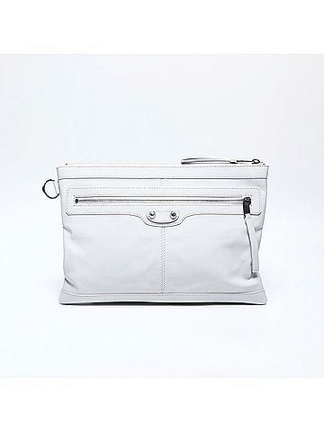 Balenciaga Balenciaga Classic Clip M 273022 Leather Clutch Bag White (view 1)