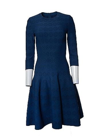 Alaïa Alaia, blue flared dress with pattern (view 1)