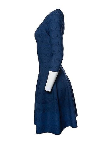 Alaïa Alaia, blue flared dress with pattern (view 2)