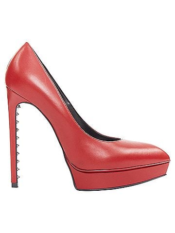 Saint Laurent Saint Laurent Janis Rouge Oriente red leather studded heel platform pumps EU37.5 (view 1)