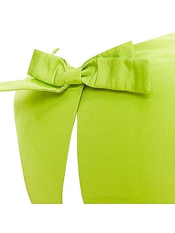 Oscar De La Renta OSCAR DE LA RENTA S15 light green silk organza scalloped eyelet dress US6 M (view 2)