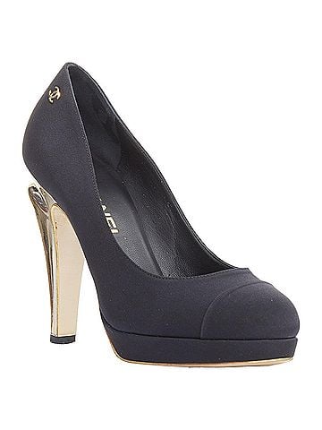 Chanel Chanel black satin heel platform (view 2)
