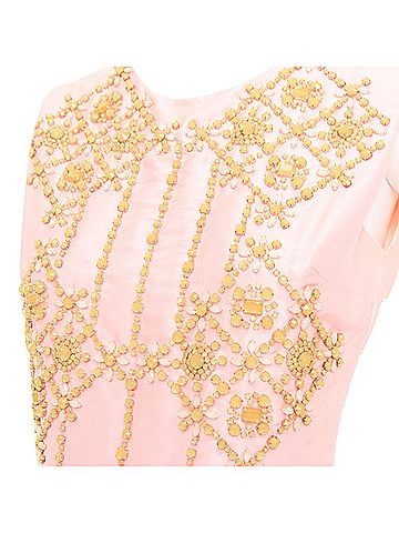 Roksanda ROKSANDA ILINCIC 2013 pink silk shantung yellow crystal embellished dress UK10 M (view 2)