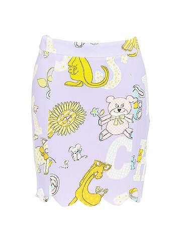 Moschino MOSCHINO COUTURE! 2022 Runway Calico Animals purple scallop mini skirt IT38 XS (view 1)