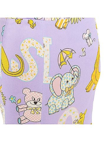 Moschino MOSCHINO COUTURE! 2022 Runway Calico Animals purple scallop mini skirt IT38 XS (view 2)