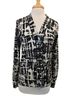 Tory Burch 100% Wool Print Black Ivory Cardigan Size L - photo 1