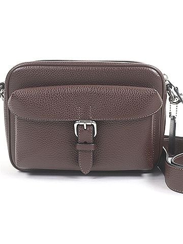 Coach COACH CW218 Warner Crossbody Bag, Refined Pebble Leather Shoulder Brown, with Dust Men's (view 1)