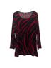 Susan Graver Animal Print Black Red Long Sleeve Blouse Size 2X - photo 1