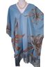 Bon Bon 100% Polyester Floral Blue Brown Swimsuit Cover Up One size - photo 2