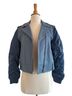 Sandro 100% Leather Blue Silver Leather Jacket Size 1 - photo 1