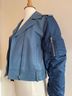 Sandro 100% Leather Blue Silver Leather Jacket Size 1 - photo 4