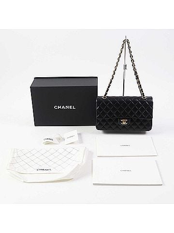 Chanel CHANEL A01112 Matelassé 25 Lambskin Shoulder Bag, Random Serial Number, Double Flap, Chain, Black with Gold Hardware, Comes Box and Dust Made in France, Women's. (view 2)