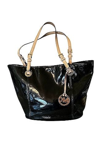 Michael Kors Jet Set Black Patent Leather Tote (view 1)