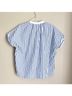 Harshman 100% Cotton Stripes Blue White Short Sleeve Button-Down Shirt Size M - photo 4