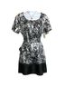 Express 95% Silk 5% Spandex 100% Polyester Color Block Black White Cocktail Dress Size XS - photo 1