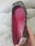 Coach 100% Leather Animal Print Color Block Graphic Ivory Burgundy Gold Flats Size 7 1/2 - photo 6