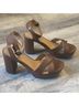 Sun + Stone Solid Brown Tan Heels Size 11 - photo 6