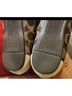 Coach 100% Leather Animal Print Color Block Graphic Ivory Burgundy Gold Flats Size 7 1/2 - photo 12