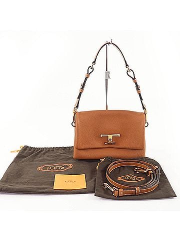 Tod's Tod's TOD’S XBWTSQC0100T5ZS410 T-Timeless Flap Bag Mini Leather Shoulder Brown with Dust Made in Italy Women's (view 2)