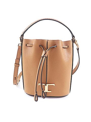 Tod's Tod's TOD’S XBWTSAQ0000Q8ES410 TSA SECCHIELLO MICRO T-Timeless Leather 2-Way Bucket Bag Shoulder Brown Gold Hardware Comes with Box and Dust Made in Italy Women's (view 1)