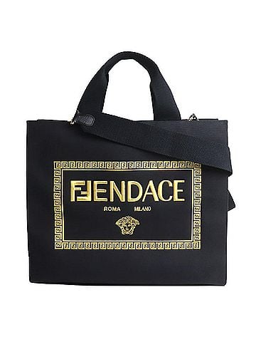 Versace VERSACE x FENDI 2-Way Shoulder Bag, Black & Gold, 7VA558 AJIA F0FQV, Men's Women's (view 1)