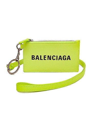 Balenciaga Balenciaga Coin Card Holder 594548 Men,Women Leather Coin Purse/coin Case Fluorescent Yellow (view 1)