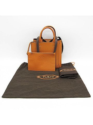 Tod's Tod's Double Up Tote Bag Women's Leather Handbag,Shoulder Bag Camel,Dark Brown (view 2)