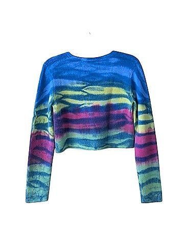 The Elder Statesman Frank Neon Rainbow 100% Cashmere Cardigan (view 2)