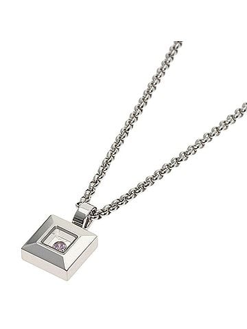 Chopard Chopard Happy Diamonds Pink Sapphire Necklace 18K White Gold Women's (view 1)