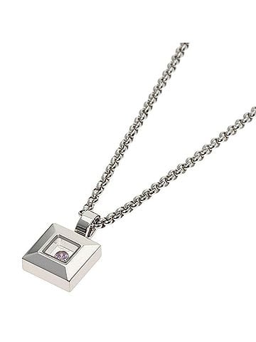 Chopard Chopard Happy Diamonds Pink Sapphire Necklace 18K White Gold Women's (view 1)