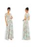 Mac Duggal 100% Polyester Floral Teal Cocktail Dress Size 4 - photo 1