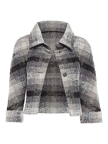 Chanel CHANEL 18B Fantasy tweed grey checked sequinned wool crop jacket FR38 M (view 1)