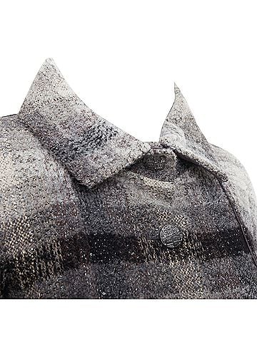 Chanel CHANEL 18B Fantasy tweed grey checked sequinned wool crop jacket FR38 M (view 2)