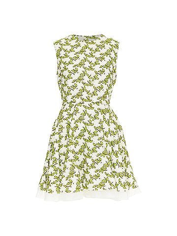 Giambattista Valli GIAMBATTISTA VALLI ivory green floral leaf embroidery anglais dress IT44 M (view 1)