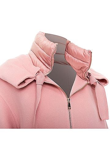 Moncler MONCLER pink double face virgin wool cashmere goose down hooded jacket Sz0 XS (view 2)