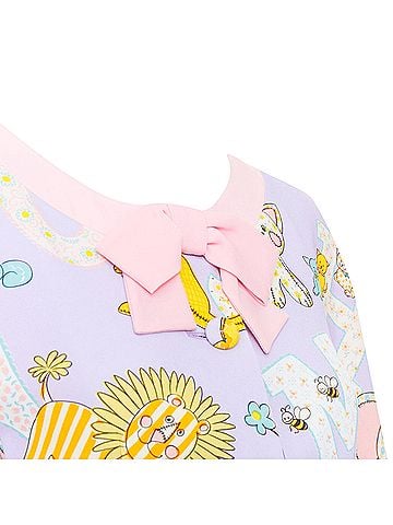 Moschino MOSCHINO COUTURE! 2022 Runway Calico Animals purple pink bow crop jacket IT40 S (view 2)