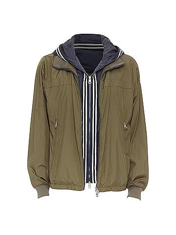 Moncler MONCLER Albert Giubbotto khaki green blue nylon layered hooded windbreaker Sz3 L (view 1)