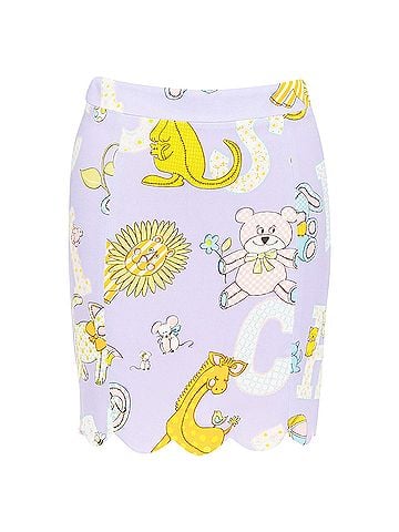 Moschino MOSCHINO COUTURE! 2022 Runway Calico Animals purple scallop mini skirt IT42 M (view 1)