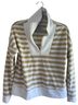 Dudley Stephens 100% Polyester Stripes White Tan Pullover Sweater Size S - photo 1