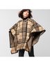 Chico's 100% Polyester Plaid Tan Black Coat One size - photo 4