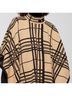 Chico's 100% Polyester Plaid Tan Black Coat One size - photo 7
