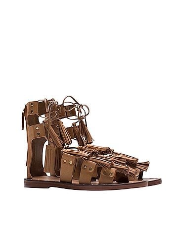Zara Tassel Leather Roman Gladiator Sandals (view 1)