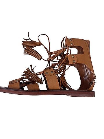 Zara Tassel Leather Roman Gladiator Sandals (view 2)